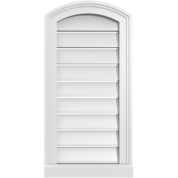 Ekena Millwork Arch Top Surface Mount PVC Gable Vent w/ 2"W x 2"P Brickmould Sill Frame, 14"W x 26"H GVPAR14X2603SN - main